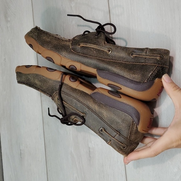 Twisted X Womens "Like New"Driving Moc Leather boots shoes sz 5.5M - Picture 8 of 12